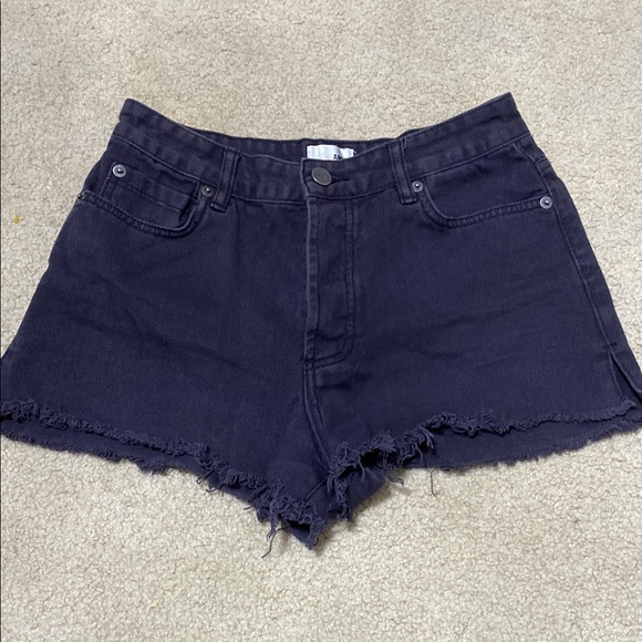 Women's Black Denim Shorts - Picture 1 of 1